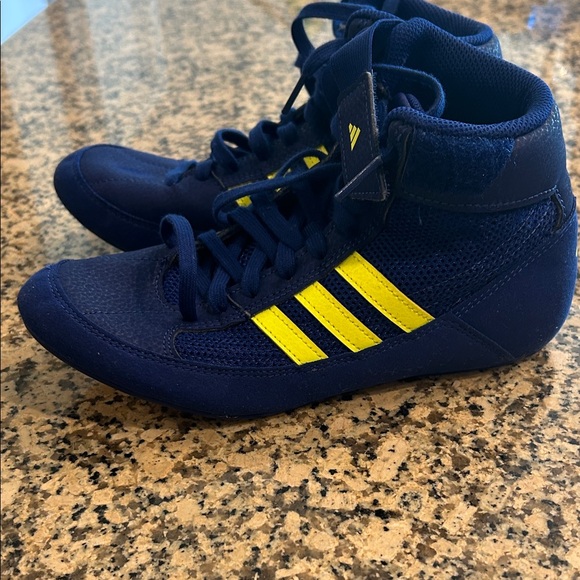 Adidas Kids Navy and Neon Wrestling Sneakers - Picture 2 of 5